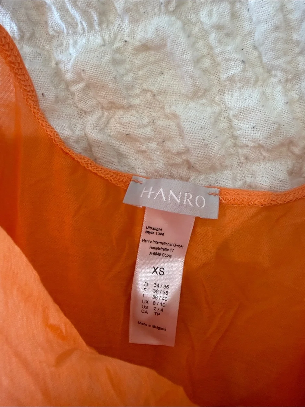Hanro Orange Slip Midi Dress